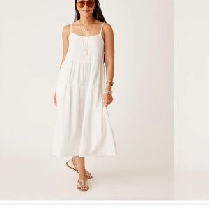 NWT Carve Designs Jacey Textured White Midi Dress Sz L $104